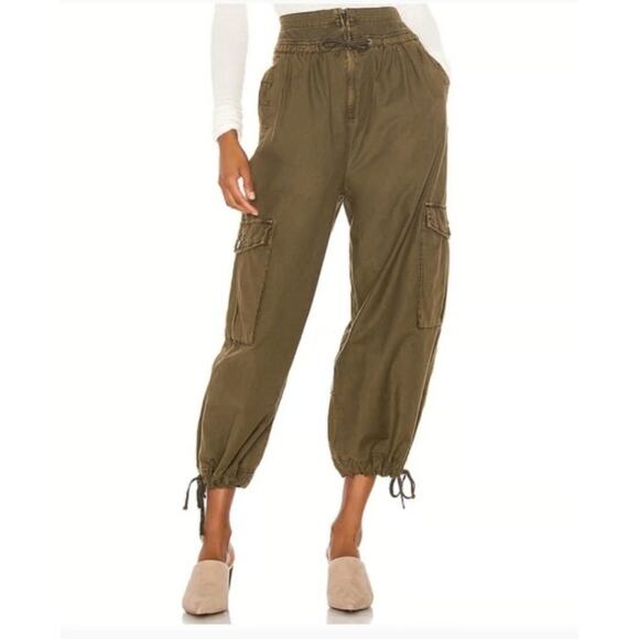 (6) $168 Free People Women's Fly Away Parachute Cargo Pants High-Rise Slouchy - Picture 4 of 8